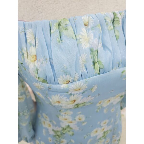 TIELA Đầm váy hoa xanh nhún ngực-Lucy Dress - Hình ảnh 5