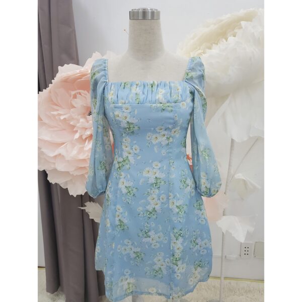 TIELA Đầm váy hoa xanh nhún ngực-Lucy Dress - Hình ảnh 6