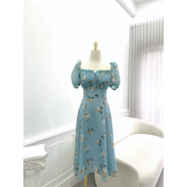 TIELA Đầm váy hoa xanh nhún ngực - Nene Dress - Hình ảnh 4