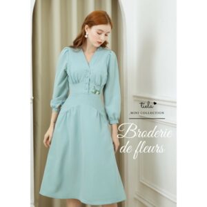 TIELA Đầm váy thêu hoa cổ chữ V - Vera Dress