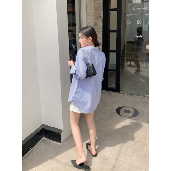 TUBYCATU | Áo sơ mi sọc xanh nhí - Hình ảnh 6