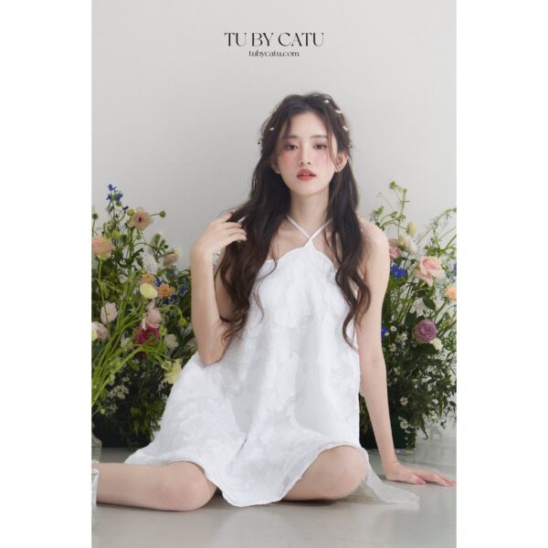 TUBYCATU | Đầm maxi hoa hồng trắng - Hình ảnh 2