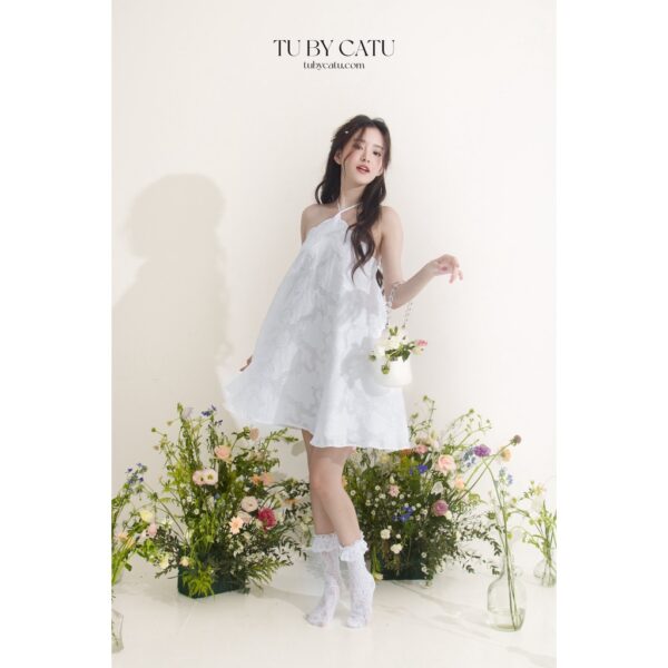 TUBYCATU | Đầm maxi hoa hồng trắng - Hình ảnh 3