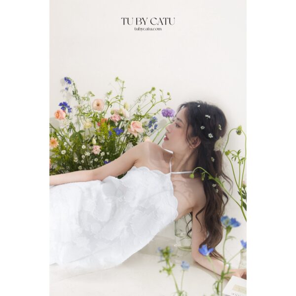 TUBYCATU | Đầm maxi hoa hồng trắng - Hình ảnh 4