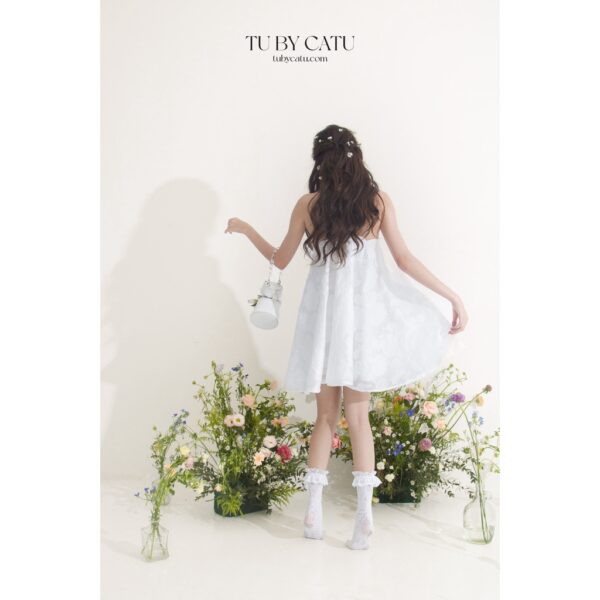 TUBYCATU | Đầm maxi hoa hồng trắng - Hình ảnh 5