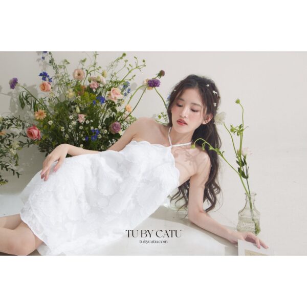 TUBYCATU | Đầm maxi hoa hồng trắng - Hình ảnh 6