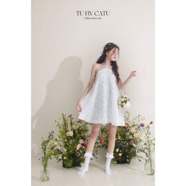 TUBYCATU | Đầm maxi hoa hồng trắng