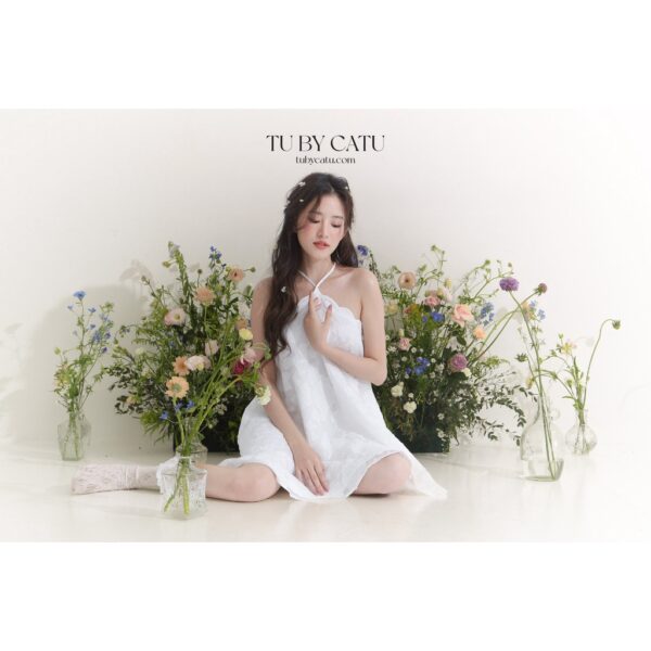 TUBYCATU | Đầm maxi hoa hồng trắng - Hình ảnh 8