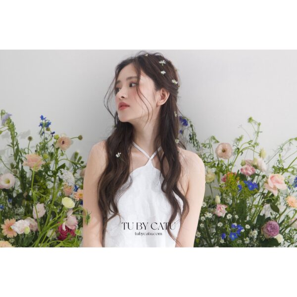 TUBYCATU | Đầm maxi hoa hồng trắng - Hình ảnh 9
