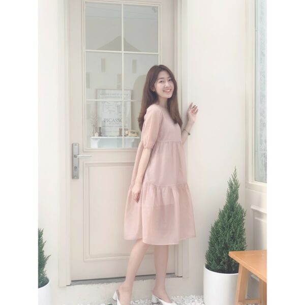 TUBYCATU | Đầm organza hồng 2 tầng - Ảnh 5