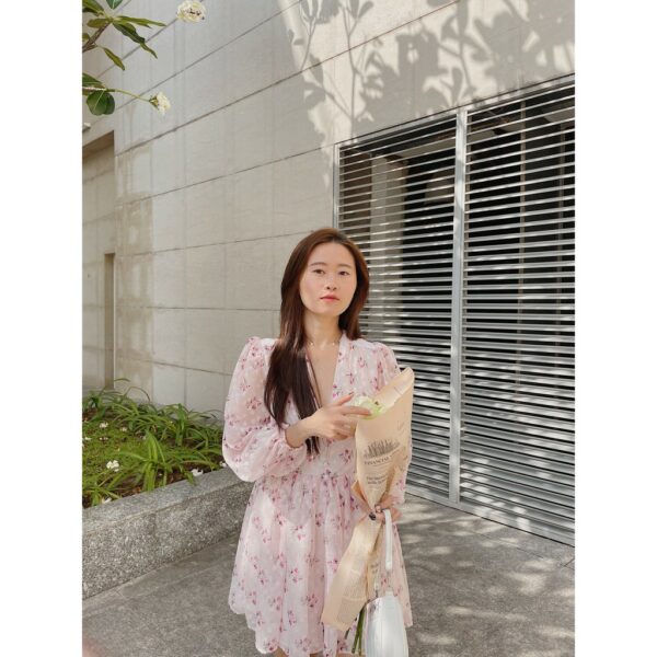 TUBYCATU | Jumpsuit hồng hoa tím - Hình ảnh 3