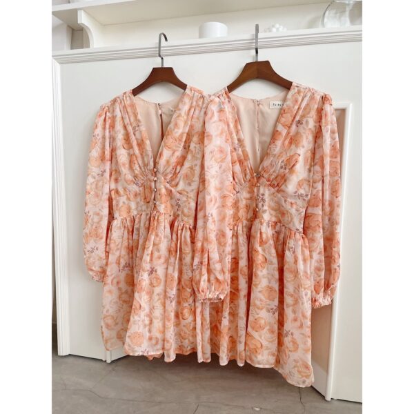 TUBYCATU | Jumpsuit hoa cam orange rose - Hình ảnh 7