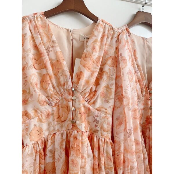 TUBYCATU | Jumpsuit hoa cam orange rose - Hình ảnh 9