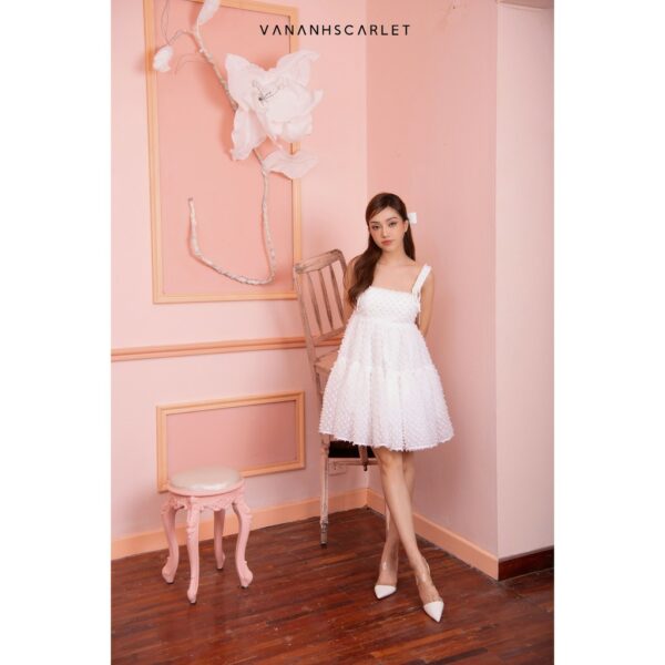 Váy babydoll VANANHSCARLET buộc nơ - Hình ảnh 2