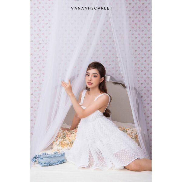 Váy babydoll VANANHSCARLET buộc nơ