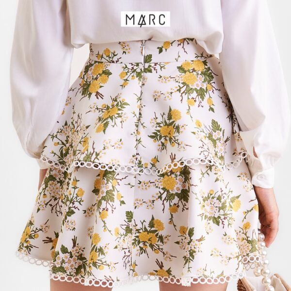 Váy nữ MARC FASHION hoa xòe 2 tầng viền ren tròn FAVH0427 - Hình ảnh 4