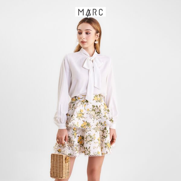 Váy nữ MARC FASHION hoa xòe 2 tầng viền ren tròn FAVH0427 - Hình ảnh 5