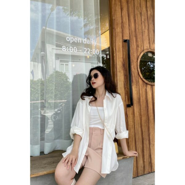 YU CHERRY | Áo nữ Basic Cotton Shirt YA381 - Hình ảnh 8