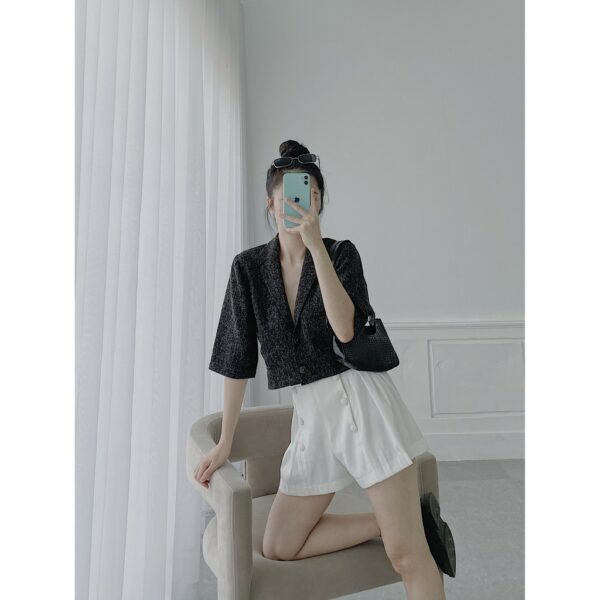YU CHERRY | Áo nữ Gingham Pocket Blazer YA362 - Hình ảnh 7
