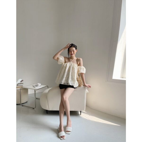 YU CHERRY | Áo Pattern Flying Off Top YA416 - Hình ảnh 2