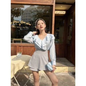 YU CHERRY | Áo Ruffle Heart Blouse YA414