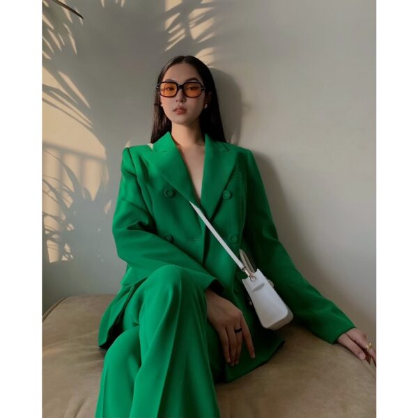 Áo blazer green MK nữ HUONG BOUTIQUE HBVEST142 - Hình ảnh 2