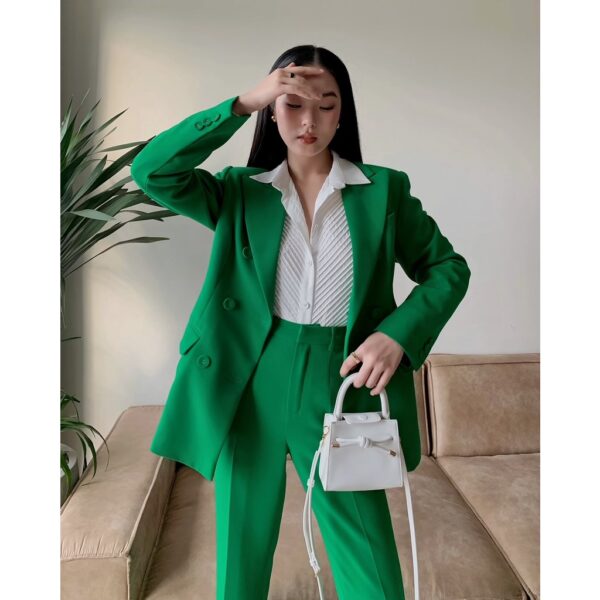 Áo blazer green MK nữ HUONG BOUTIQUE HBVEST142 - Hình ảnh 4