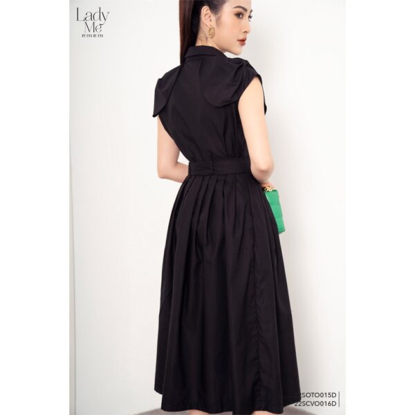 Áo sơ mi đen nữ tay nhún LADY ME by Eva de Eva 22SOTO015D - Hình ảnh 4