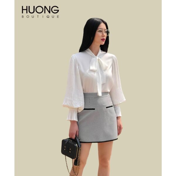 Áo sơ mi lụa satin cổ nơ HUONG BOUTIQUE HBSM949 - Hình ảnh 8