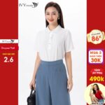 Áo sơ mi nữ cổ đắp ren IVY moda MS 16M7361