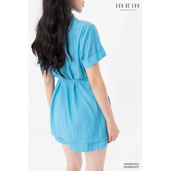 Áo sơ mi nữ tay ngắn cổ vest Eva de Eva 22SSME197X - Hình ảnh 4