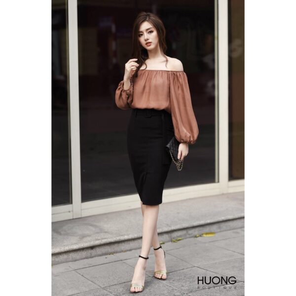 Chân váy bút chì ôm HB HUONGBOUTIQUE đai rời - HBZ119 - Hình ảnh 5