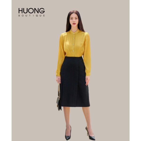 Chân váy chữ A nẹp bong HUONG BOUTIQUE HBZ390 - Hình ảnh 3