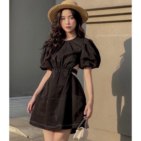 [COQUI] Đầm Anna đen tay phồng hở lưng - Hình ảnh 3