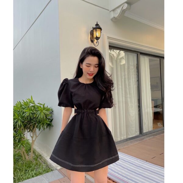 [COQUI] Đầm Anna đen tay phồng hở lưng - Hình ảnh 5