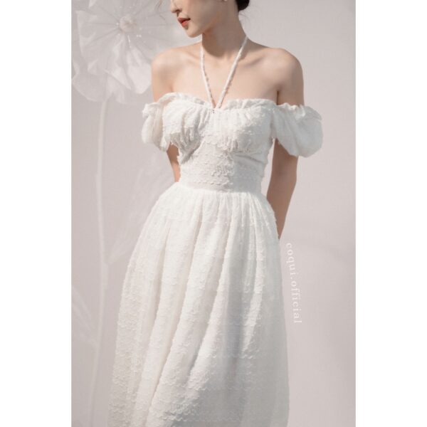 COQUI - Đầm dài voan sọc cúp ngực tay phồng - Luna Dress - Hình ảnh 3