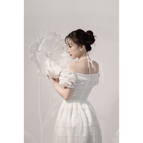 COQUI - Đầm dài voan sọc cúp ngực tay phồng - Luna Dress - Hình ảnh 4