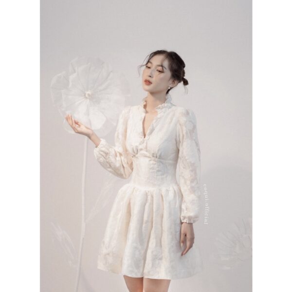 COQUI - Đầm xoè tay phồng dài xẻ cổ - Amy Dress - Ảnh 2