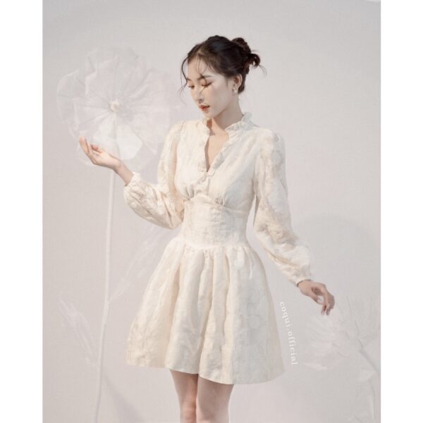 COQUI - Đầm xoè tay phồng dài xẻ cổ - Amy Dress - Ảnh 3