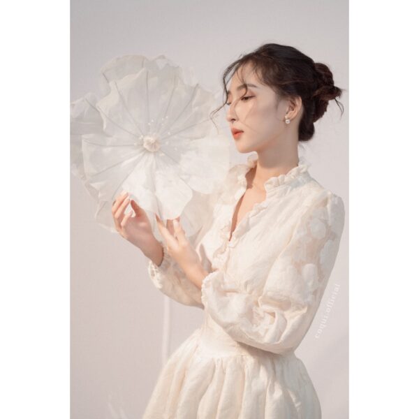COQUI - Đầm xoè tay phồng dài xẻ cổ - Amy Dress - Ảnh 4