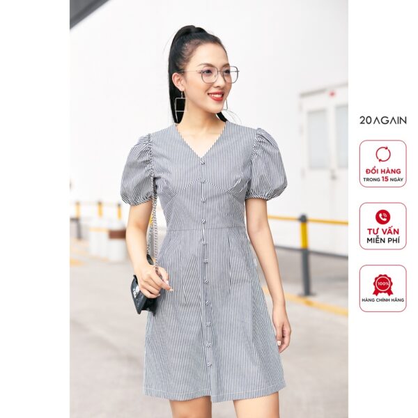 Đầm ngắn tay cổ V 20 AGAIN, thiết kế tay bồng DEA2350 - Hình ảnh 4