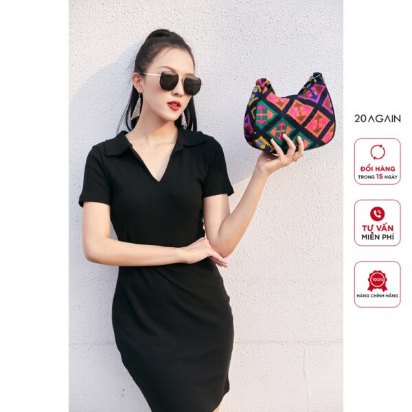 Đầm ôm cổ đức ngắn tay 20 AGAIN, thiết kế ôm body cá tính DOA2405 - Ảnh 7