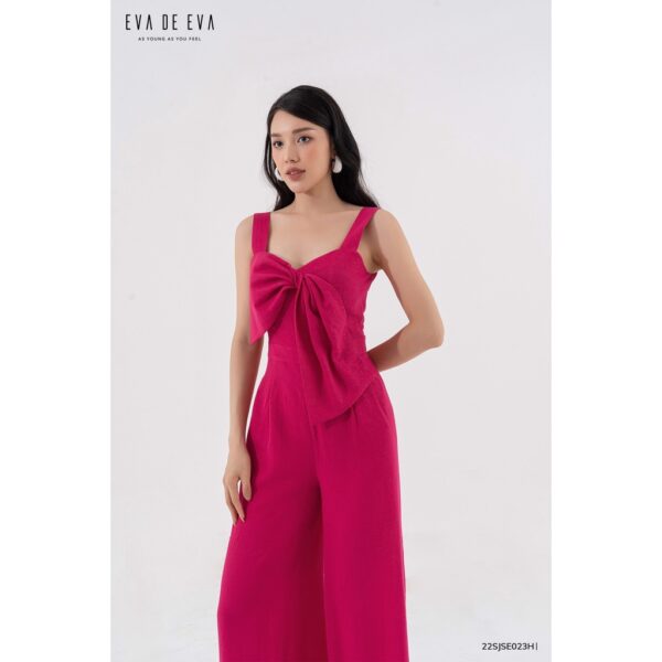 Jumpsuit nữ dài ống rộng màu hồng Eva de Eva 22SJSE023H - Hình ảnh 2