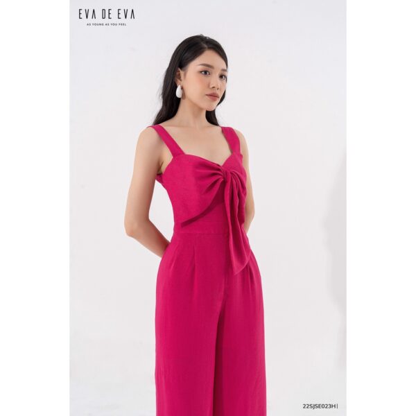 Jumpsuit nữ dài ống rộng màu hồng Eva de Eva 22SJSE023H - Hình ảnh 3