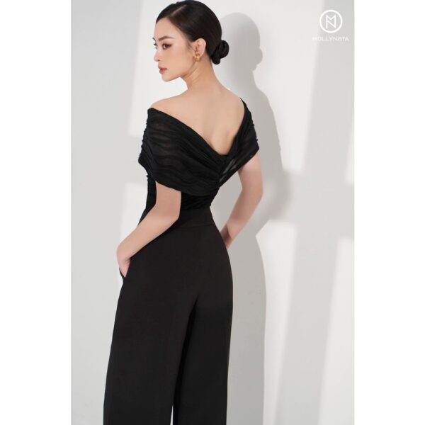 MOLLYNISTA - Áo Fuzzy thun chéo vai quyến rũ nữ tính thiết kế cao cấp đi chơi đi tiệc gợi cảm - Hình ảnh 9