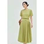 MOLLYNISTA – Áo Gaia xanh tay ngắn độn mút vai freesize quyến rũ nữ tính thiết kế cao cấp đi chơi đi tiệc gợi cảm