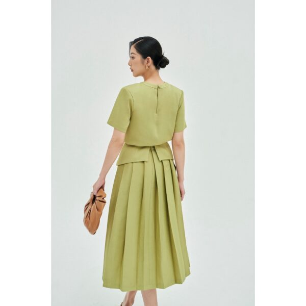 MOLLYNISTA - Áo Gaia xanh tay ngắn độn mút vai freesize quyến rũ nữ tính thiết kế cao cấp đi chơi đi tiệc gợi cảm - Ảnh 3