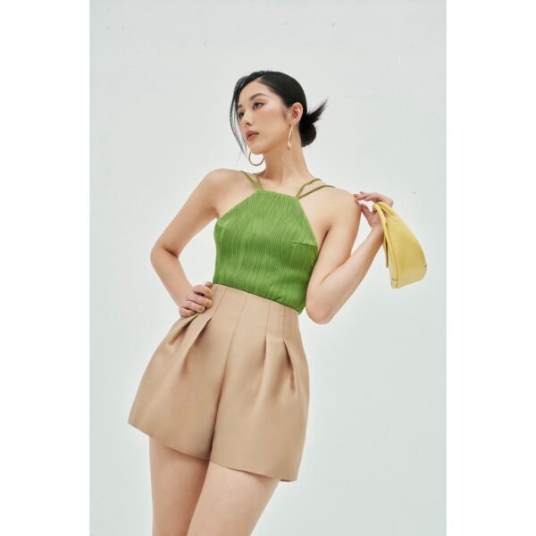 MOLLYNISTA - Áo Lita yếm thun gân hở lưng quyến rũ nữ tính thiết kế cao cấp đi chơi đi tiệc gợi cảm - Ảnh 4