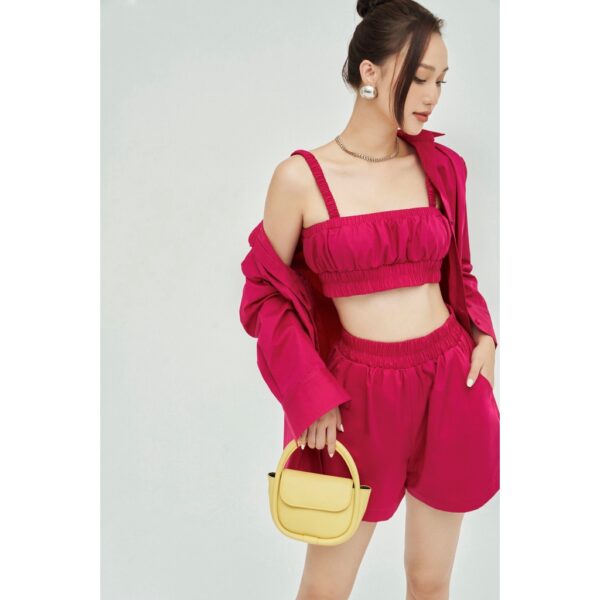 MOLLYNISTA - Áo Naria croptop dáng bra chun freesize quyến rũ nữ tính thiết kế cao cấp đi chơi đi tiệc gợi cảm - Hình ảnh 2