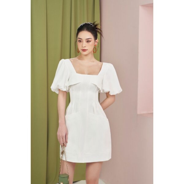 MOLLYNISTA - Đầm Alder xếp ly eo 2 túi chéo quyến rũ nữ tính thiết kế cao cấp đi chơi đi tiệc gợi cảm - Ảnh 3
